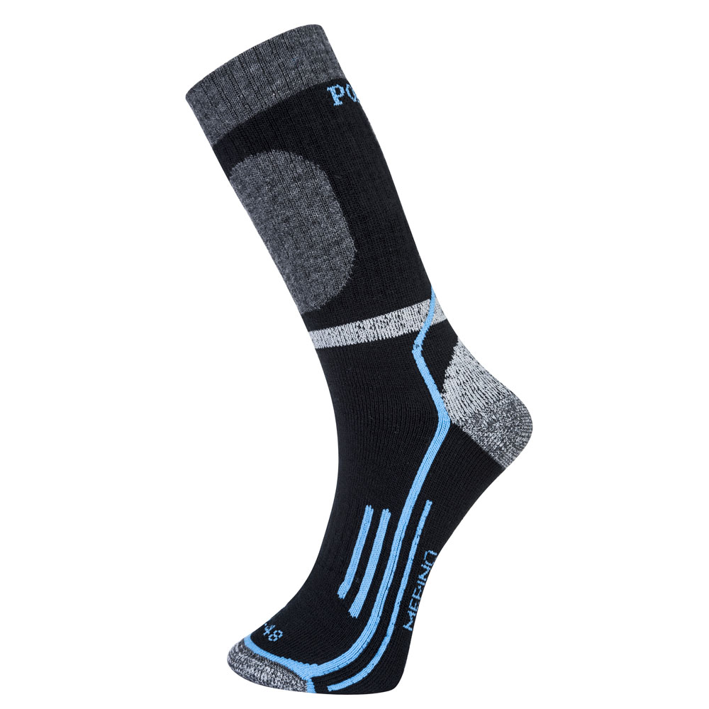 SK34 Merino Socks - Black/Blue (6-9)