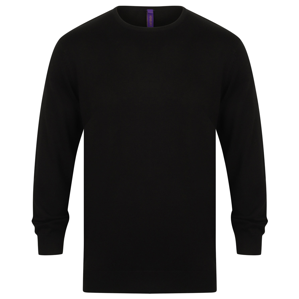 Henbury HB725 Crew Neck Jumper - Black - Small