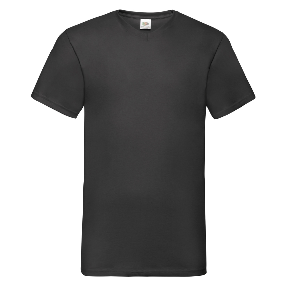 FOTL SS034 V Neck Valueweight T-Shirt - Black - Small