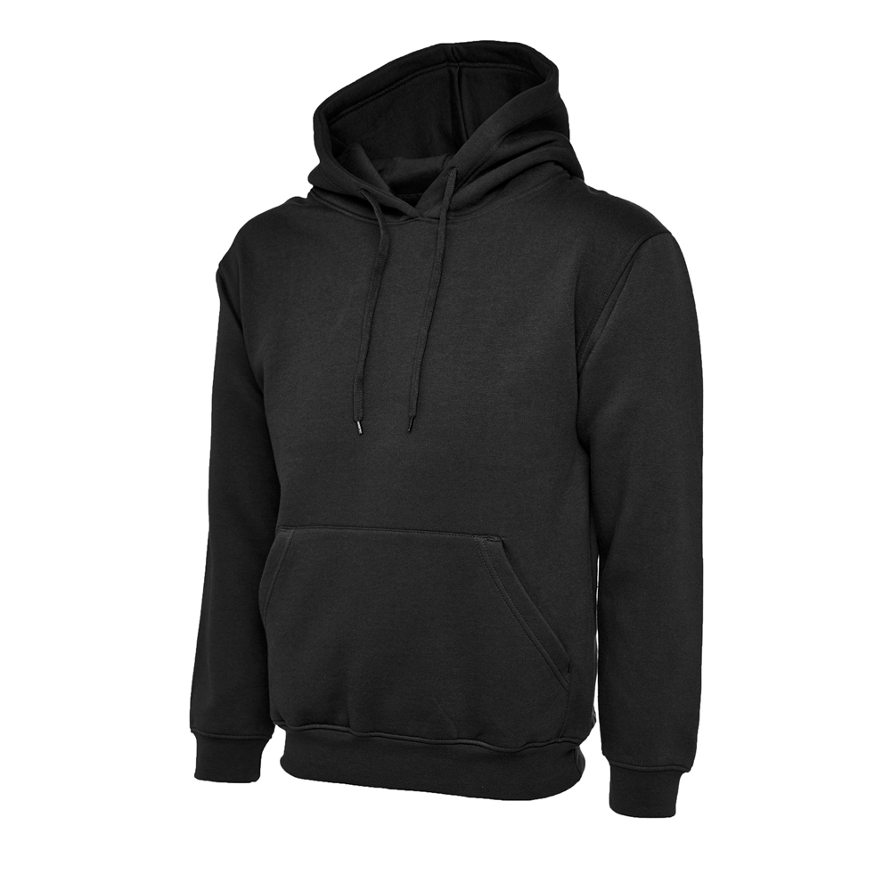 Uneek UC502 Classic Hooded Sweatshirt - Black - XS