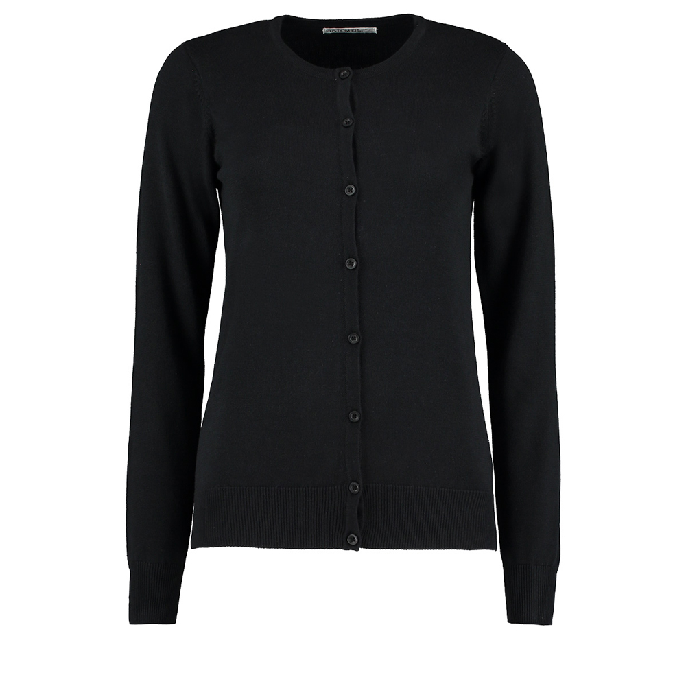 Kustom Kit KK355 Women's Arundel Crew Neck Cardigan - Black - 6