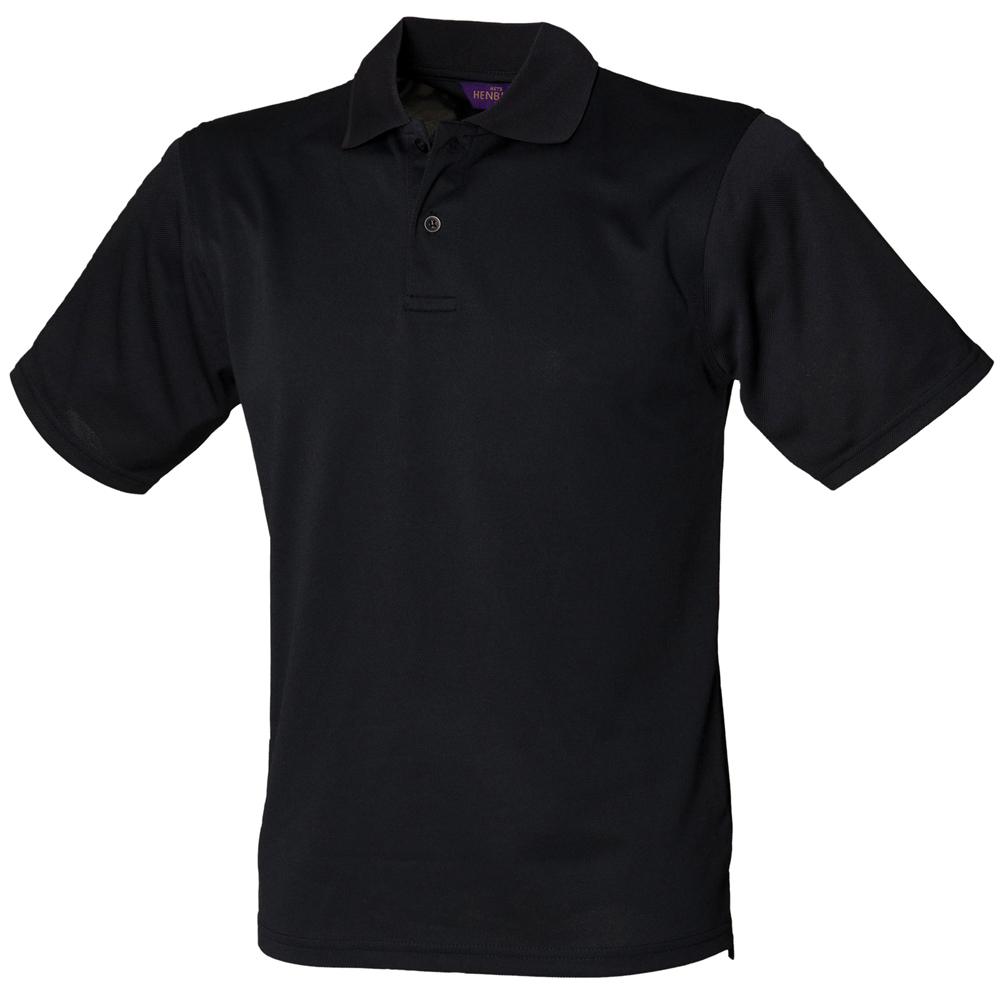 Henbury HB475 Coolplus Poloshirt - Black - 2XS