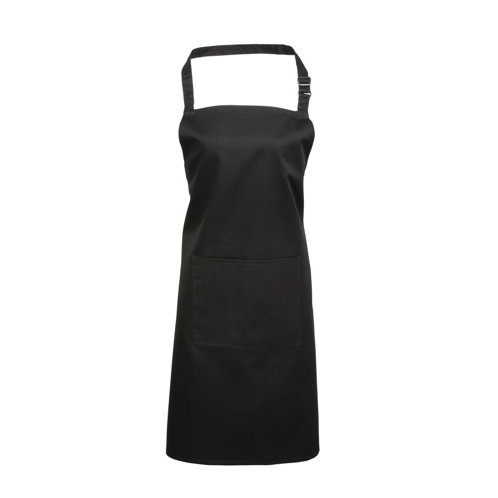 Premier PR154 Colours Bib Apron with Pocket - Black