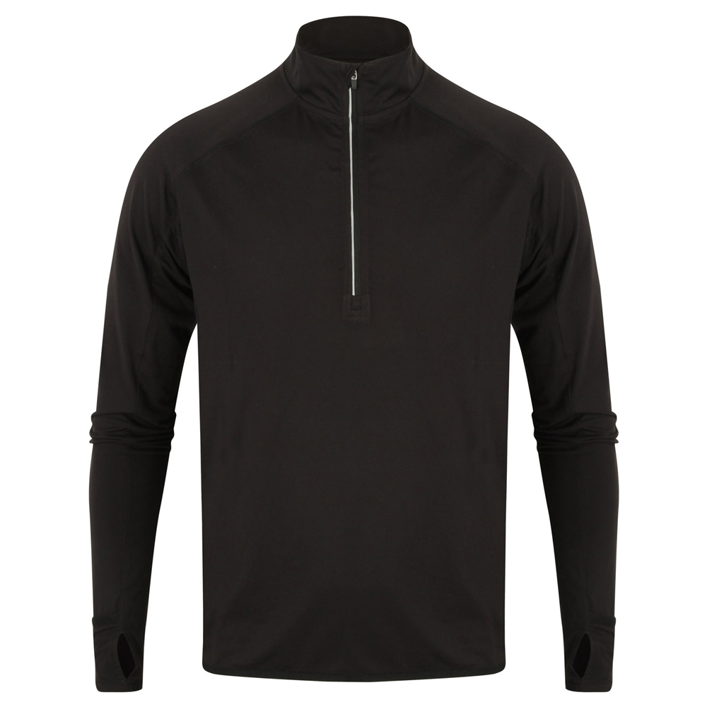 Tombo TL562 L/S ¼ Zip Top - Black - XS