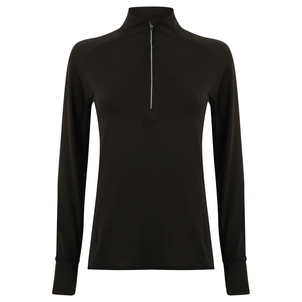 Tombo TL563 Women's Long Sleeve  Zip Top - Black - 08