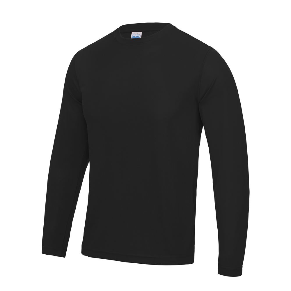 AWDis JC002 L/S Cool T - Jet Black - Small