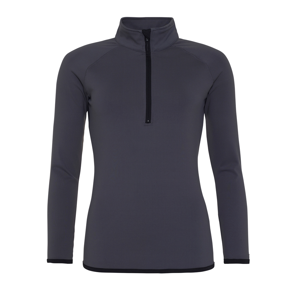 AWDis JC036 Women's Cool  Zip Sweatshirt - Charcoal/Jet Black - 08