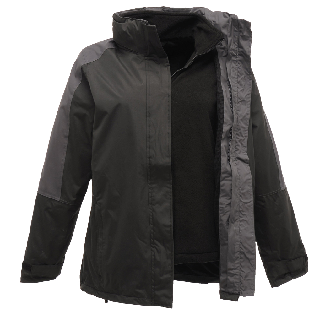 Regatta TRA132 Women's Defender III 3-1 Jacket - Black/Seal Grey - 10