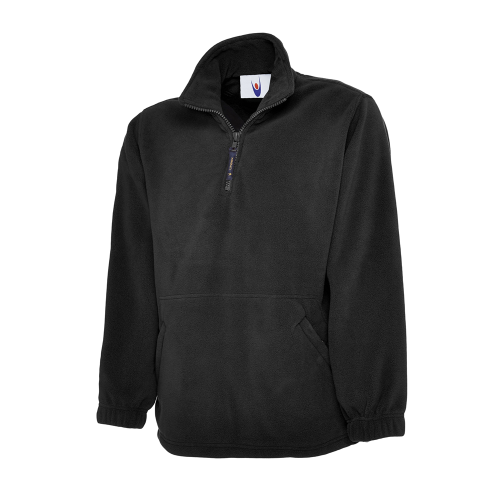 Uneek UC602 Classic 1/4 Zip Fleece Jacket - Black - XS