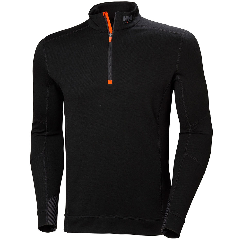 HH 75107 Lifa Merino Half Zip Top Baselayer - Black - XS