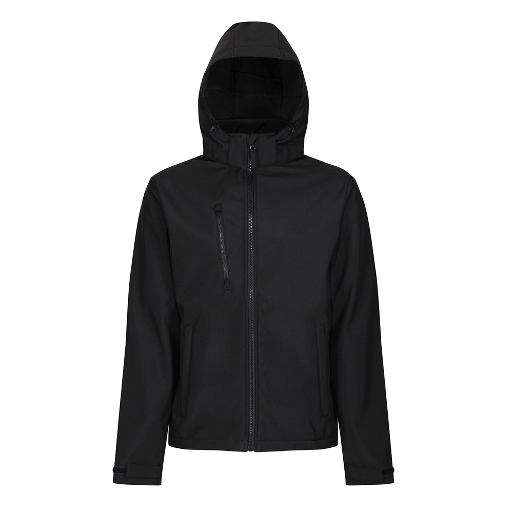 Regatta TRA701 Venturer Hooded Softshell Jacket - Black - Small