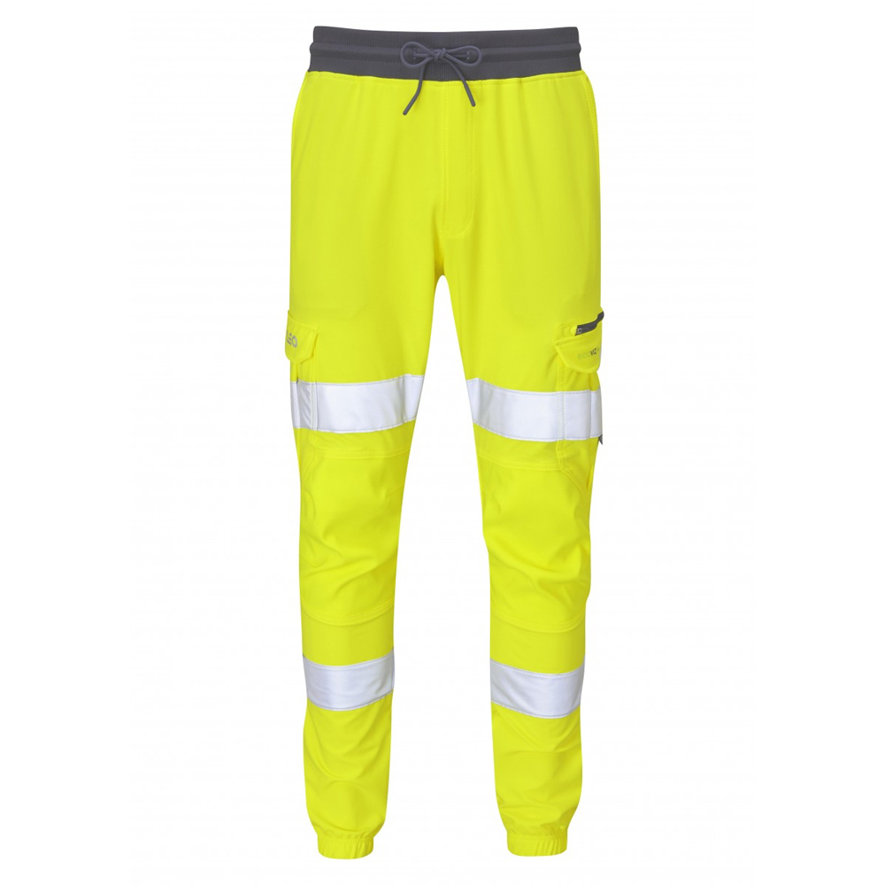 Leo Hawkridge EcoViz High Performance 4X Stretch Trousers - Hi Viz Yellow - Small