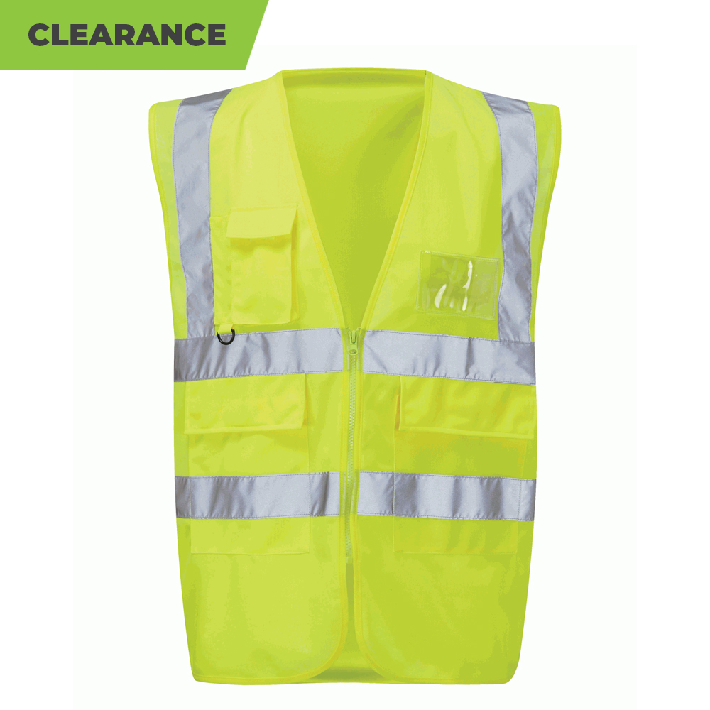 Black Knight HVWPKT Milanese Executive Waistcoat - Hi Viz Yellow - 3XL