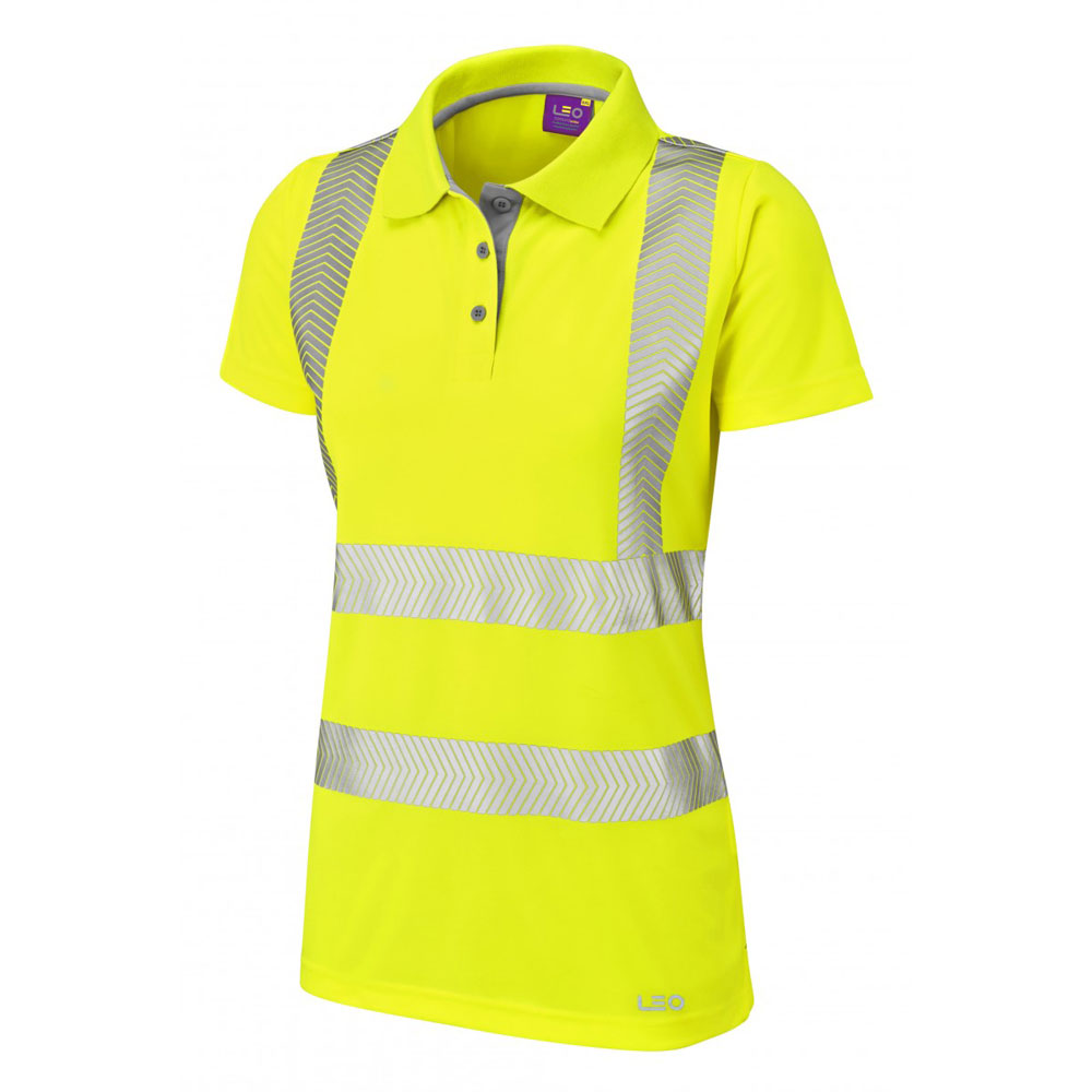 Leo PL03 Pippacott Coolviz Ultra Short Sleeve Women's Poloshirt - Hi Viz Yellow - 08