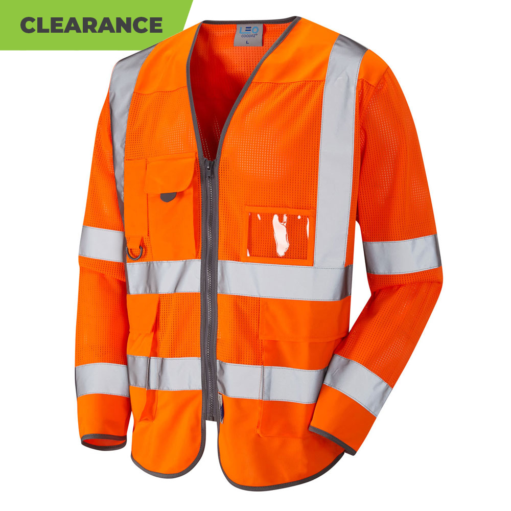 Leo S20 Burrington CoolViz Superior Sleeved Waistcoat - Hi Viz Orange - Medium