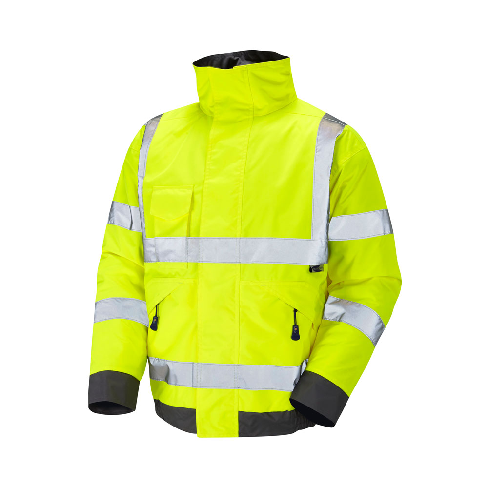 Leo J01 Chivenor Bomber Jacket - Hi Viz Yellow - Small