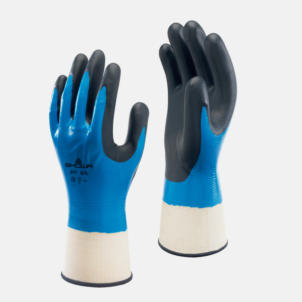 Showa 377 Fully Coated Nitrile Foam Grip Glove - 6