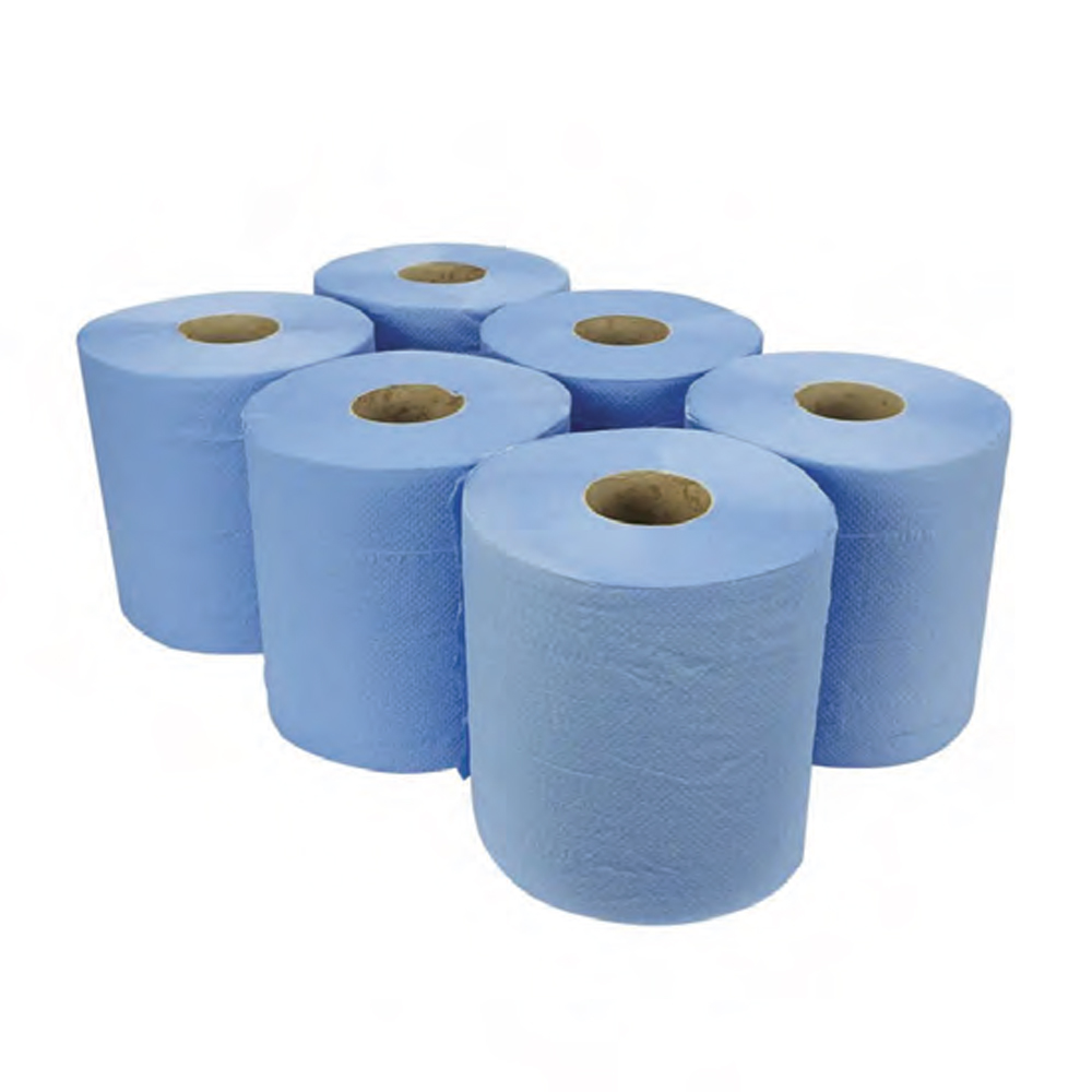 Polyco PCF150B 2 Ply Blue Centrefeed - Pack of 6